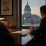 A client consulting a DUI defense lawyer in a professional Illinois law office
